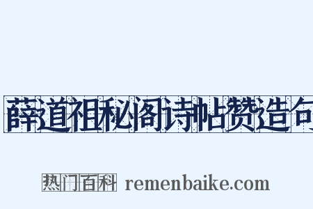 薛道祖秘阁诗帖赞造句是什么意思的图片